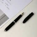 Professional matte black mini metal fountain pen with golden nib for calligraphy - 0.5mm / Black