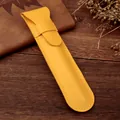 Elegante custodia per penna in pelle PU gialla con chiusura a patta e cuciture rifinite - Giallo