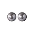 Minimalist 925 sterling silver round grey pearl stud earrings for a classic elegant look - 925 Silver / 8mm
