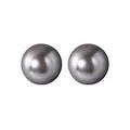 Elegant 925 sterling silver grey round pearl stud earrings for a minimalist look - 925 Silver / 10mm