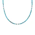 Handmade S925 sterling silver and turquoise bead choker necklace for elegant layered jewelry styling - 925 Silver / Sky Blue