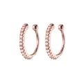 925 sterling silver rose gold hoop ear cuffs with sparkling stones, no piercing required - 925 Silver / Rose Gold