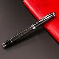 Elegante zwart koolstofvezel en chroom metaal rollerball pen voor professioneel zakelijk gebruik - Zwart
