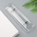 Scatola trasparente in plastica HD per due penne o pennelli da trucco professionale. - Doppio Scomparto (HE-005) / 16.5*5*2cm / Trasparente