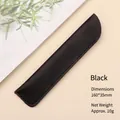 Schlichtes schwarzes Stiftetui aus Leder, Größe 160x35 mm, elegante Schreibwarenhülle. - Schwarz