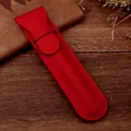 Astuccio per penne minimalista in pelle PU rossa per custodia singola di cancelleria - Rosso