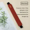 Yellow-brown PU leather single pen pouch with adjustable elastic band for notebooks - 19.5x3cm / Yellow Brown