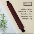Coffee brown PU leather single pen holder sleeve with elastic band for notebooks - 19.5x3cm / Light Coffee