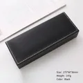 Schwarzes PU-Leder-Geschenketui für Füllfederhalter mit weißen Nähten, 175x68x36mm - Schwarz