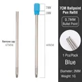 70mm metal ballpoint pen refill replacement featuring 0.7mm bullet tip and blue ink - Blue