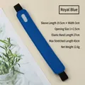 Royal blue PU leather single pen holder sleeve with elastic band for notebook binding - 19.5x3cm / Sapphire Blue