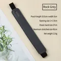 Rock gray PU leather elastic pen sleeve holder for notebooks, 19.5x3cm size. - 19.5x3cm / Dark Gray