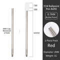 Professional 70mm metal ballpoint pen refill in red color featuring a 0.7mm bullet tip - Red