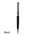 Elegant flat top crystal ballpoint pen in classic black finish - Crystal Pen (No. 11) / Black