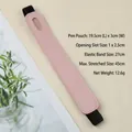 Pink PU leather elastic pencil sleeve for notebook attachment and stationery organization - 19.5x3cm / Pink