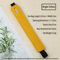 Bright yellow PU leather pen holder with elastic band for notebook strap - 19.5x3cm / Yellow