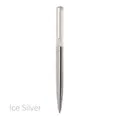 Elegant icy silver metal ballpoint pen featuring sparkling crystal rhinestones top - Crystal Pen (No. 11) / Silver