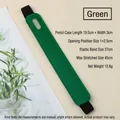 Green PU leather single pen pouch with elastic band for notebook storage - 19.5x3cm / Green