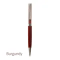 Elegant wine red crystal rhinestone twist ballpoint pen with a sleek metallic finish - Crystal Pen (No. 11) / Burgundy