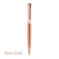 Elegant rose gold metal ballpoint pen with sparkling clear crystal rhinestone filling - Crystal Pen (No. 11) / Rose Gold