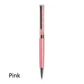 Pink crystal filled ballpoint pen with metallic barrel and elegant twist mechanism - Crystal Pen (No. 11) / Pink