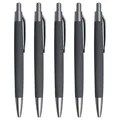 Set of 5 professional retractable ballpoint pens with matte gray finish for business use. - 0.5 Bullet Tip Style / 5 Pcs Set / Gray