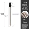 Professional 55mm black ballpoint pen refill with a 0.7mm bullet tip for smooth writing - 55mm / Black