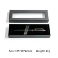 Confezione regalo per penna in carta nera con finestra e nastro di seta interno - 17.5*6.0*2.2cm / Nero