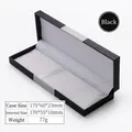 Caja de regalo negra cuadrada con tapa para pluma estilográfica con satén, 175x60x23mm - Caja de Bolígrafos Cuadrada Abatible (045) / Negro