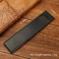 Black business retro PU leather pen sleeve pouch with precise dimension markings - Black