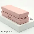 Elegant pink textured hard paper gift box for pens with dimensions and net weight - Blue