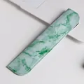 Elegant green marble pattern PU leather pen sleeve protector for single fountain pen storage - Green Marble