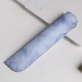 Elegant slim PU leather pencil case sleeve with blue marble pattern print texture - Purple Marble