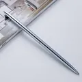 Elegant slim silver metal rotating ballpoint pen for professional office and business use - 0.7mm Bullet Tip / Silver