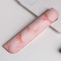 Classic pink marble pattern PU leather pen sleeve pouch for single pen protection - Orange Pink Marbled