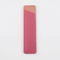 Premium PU leather pen sleeve in pink color variant 04 with unique slanted opening design - Rose Red