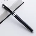 Elegant black metallic rollerball pen with polished silver trim and a minimalist sleek design - Black Lacquer (Silver Trim)