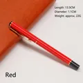 Professional red metal heavy-duty signing pen with golden accents and ink, 13.5cm - Red
