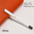 Elegant white metal gel pen with gold trim, premium signing pen for business gifts - White
