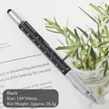Black multi-function metal tool pen with 149x10mm size and stylus ballpoint tip - Black