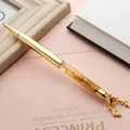 Creative golden reindeer head ballpoint pen with sparkling gold glitter liquid sand - Gold