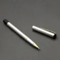 Professional 801 all-metal liquid ink rollerball pen with golden trim - Silver