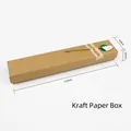 Longue boîte cadeau en papier kraft avec fleur, 218x42x28mm, poids net 37g. Coffret élégant. - Longue Boîte Cadeau à Couvercle et Fond / Cuir de vache naturel