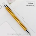 Yellow aluminum retractable ballpoint pen with 140mm length and metallic finish - Yellow