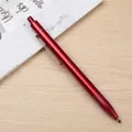Professional slim metallic ballpoint pen featuring an elegant matte red finish for business - Red