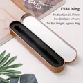 Long golden tinplate pen case featuring a protective black EVA foam lining insert - Gold EVA Lining Without Paper Sleeve