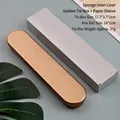 Elegant long gold tin storage box with sponge insert and protective grey paper sleeve - Gold Sponge Lining With Paper Sleeve