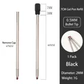 7cm metal gel pen refill with 0.5mm bullet nib black ink and screw cap connector - Black