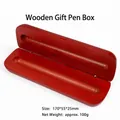 Caja de regalo de madera roja vintage para guardar y exhibir una sola pluma estilográfica - Estilo Abatible (00039) / Ranura para un Bolígrafo / Rojo Oscuro
