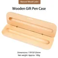 Estuche de madera natural para una sola pluma caja minimalista para regalo de negocios - Estilo Abatible (00039) / Ranura para un Bolígrafo / Color madera natural